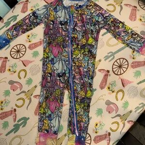 Enchanting Princess Print Kids Footie Pajama bamboo